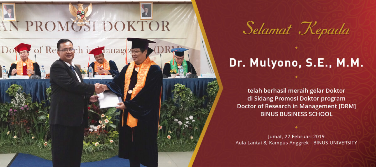 Dr Mulyono - Doctor Of Research In Management