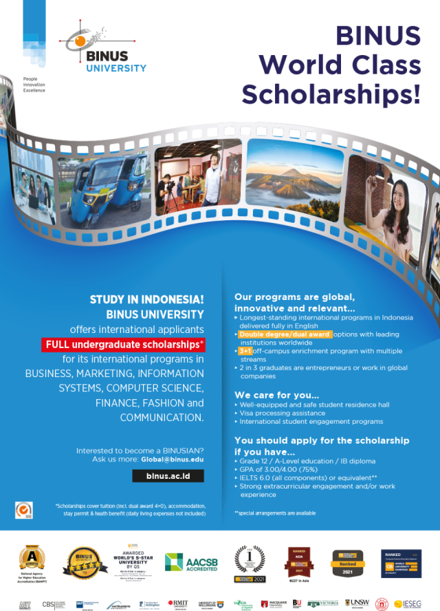 BINUS World Class Scholarships – International Business