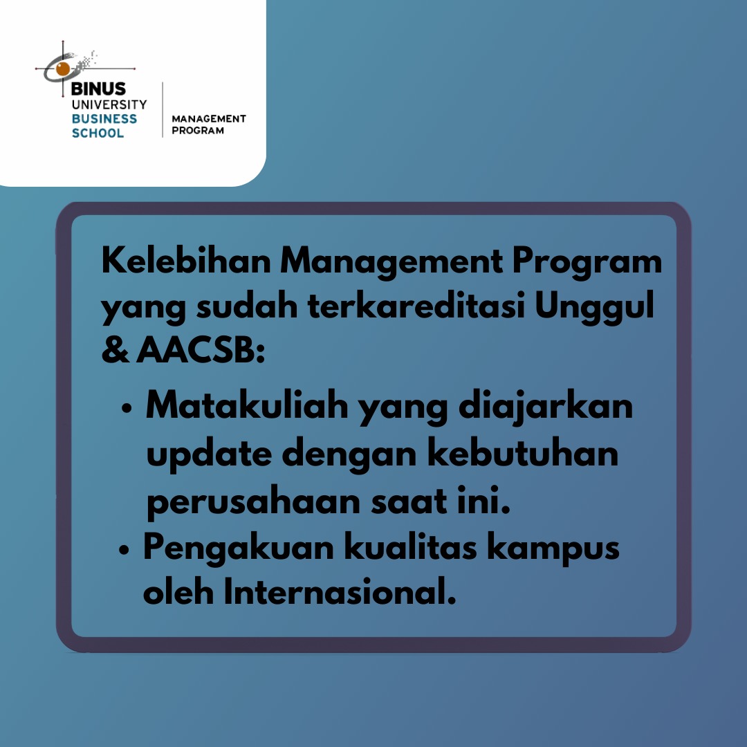 Akreditasi Management Program Binus University? – Management