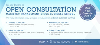 OPEN CONSULTATION MAGISTER MANAGEMENT BINUS BUSINESS SCHOOL