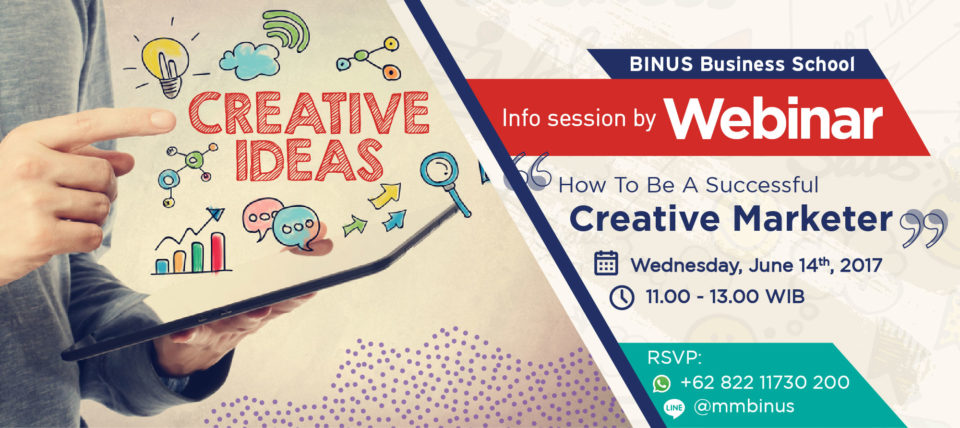 Info Session by Webinar: How to Be a Successful Creative Marketer