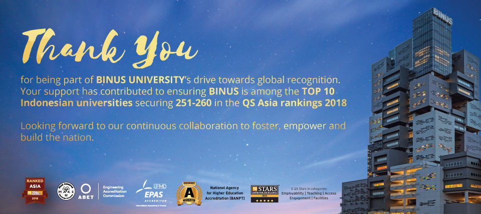 Binus University Propels Up The Qs World University Rankings Asia Binus Business School