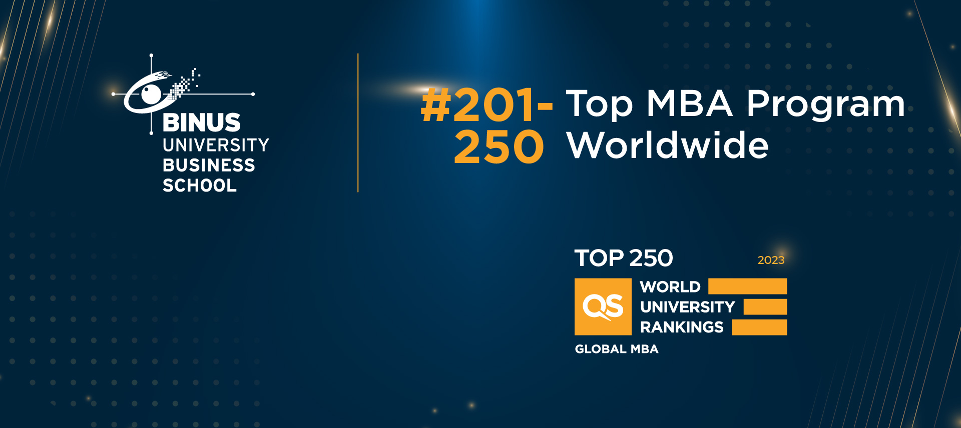 BINUS Business School Listed Top 250 in QS Global MBA Rankings 2023